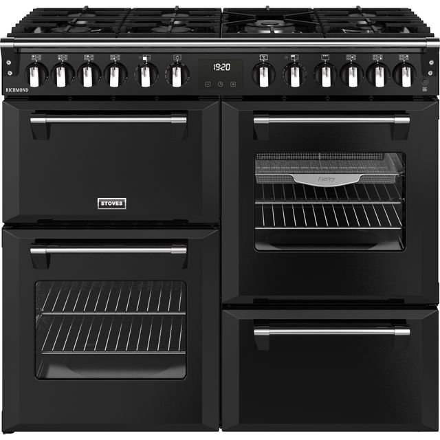 Stoves Richmond 100cm Dual Fuel Range Cooker - Black - A/A/A Rated