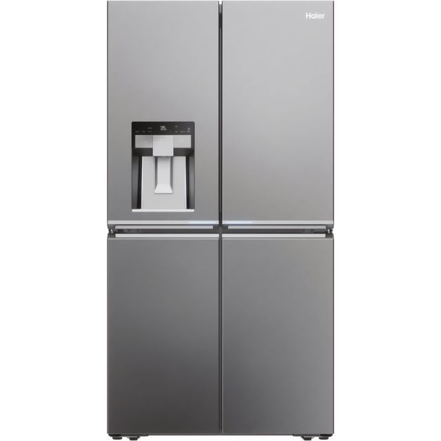 Haier HCR7918EIMP Plumbed Total No Frost American Fridge Freezer - Platinum Inox - E Rated