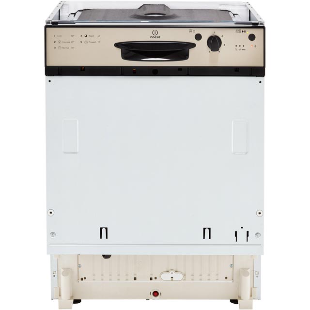 Indesit Eco Time DPG15B1NX Semi Integrated Standard Dishwasher - Silver Control Panel with Fixed Door Fixing Kit - A+ Rated