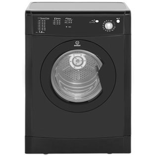 Indesit Eco Time IDV75BK Free Standing Vented Tumble Dryer in Black