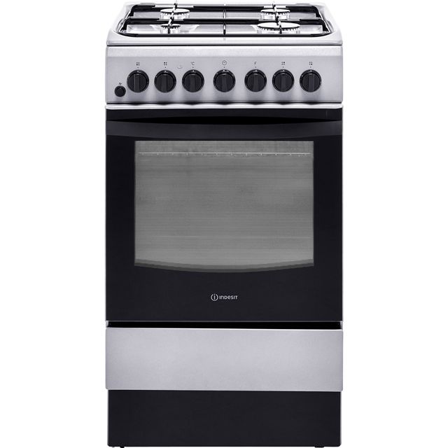 Indesit Cloe IS5G4PHX 50cm Dual Fuel Cooker - Silver - A Rated