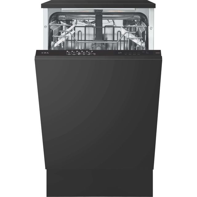 CDA CDI4121 Fully Integrated Slimline Dishwasher - Black Control Panel with Fixed Door Fixing Kit - E Rated
