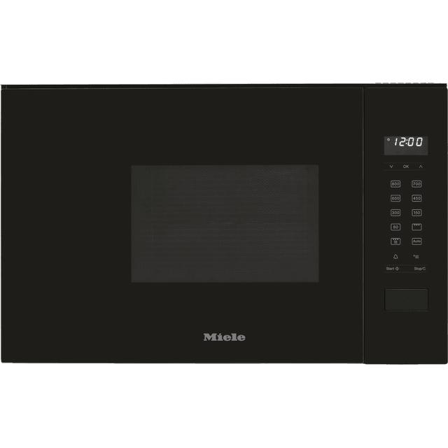 Miele M2234SC 37cm tall, 60cm wide, Built In Compact Microwave - Obsidian Black