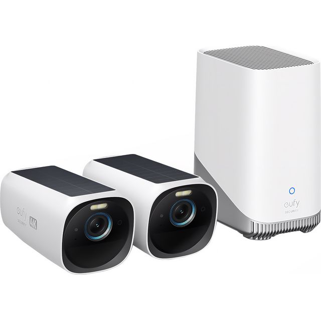 eufy Security S330 eufyCam 3 2-Cam Kit Security Camera Outdoor Wireless, 4K Camera with Integrated Solar Panel, Forever Power, Face Recognition AI, Expandable Local Storage up to 16TB, No Monthly Fee