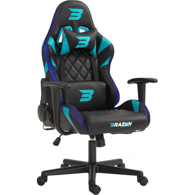 BraZen Vision Esports Elite RGB Junior PC Gaming Chair - Black / Blue