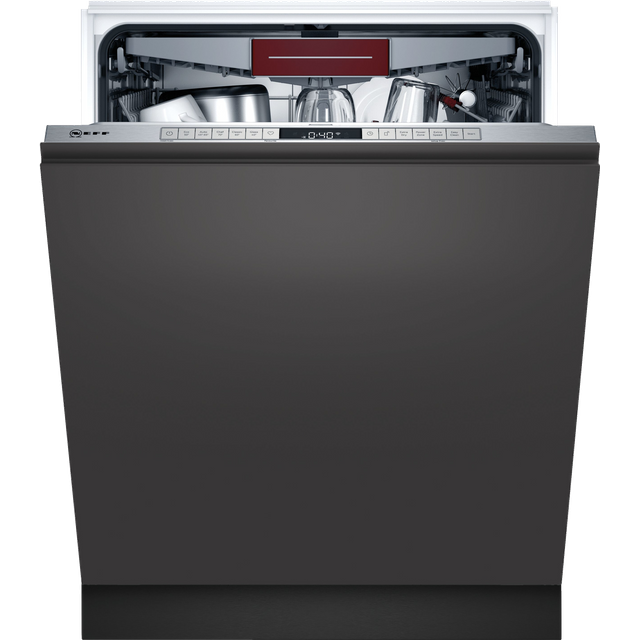NEFF N50 S155HCX27G Wifi Connected Fully Integrated Standard Dishwasher - Stainless Steel Control Panel with Fixed Door Fixing Kit - D Rated