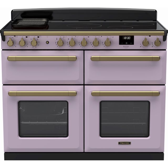 Rangemaster Estel Deluxe ESDLB110EIPHTH/AB1 110cm Electric Range Cooker with Induction Hob – Heather / Antique Brass – A Rated