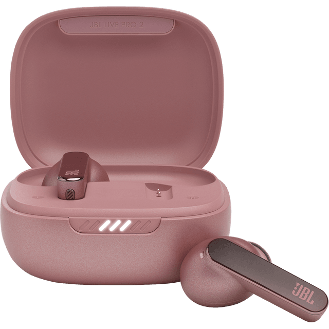 JBL Live Pro 2 TWS Earphones, In Ear, Noise Cancelling Bluetooth Earphones with 40 hours of Battery Life, Water Resistant Rose , Pink