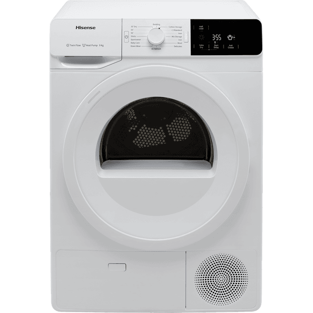 Hisense DHGE901 9kg Heat Pump Tumble Dryer - White - DHGE901_WH - 1