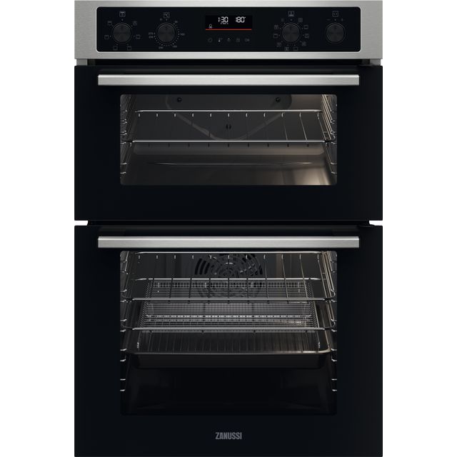 Zanussi Series 40 AirFry ZKCNA7XN Built In Electric Double Oven - Black / Stainless Steel - A Rated
