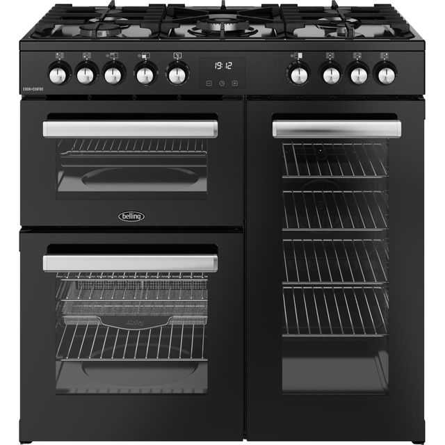 Belling CookCentre 90DF 90cm Dual Fuel Range Cooker - Black - A/A Rated