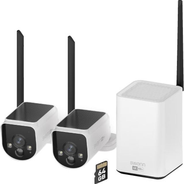 Swann Long range Wifi Security camera Kit - 2 camera 4K Smart Home Security Cameras - White