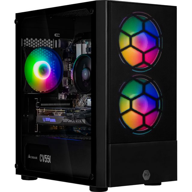 3XS Core 4060Ti RGB Gaming Tower - NVIDIA GeForce RTX 4060Ti, AMD Ryzen 5, 1 TB SSD - Black