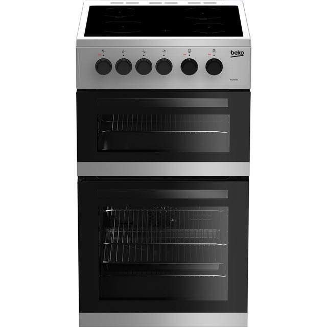 Beko KDC5422AS 50cm Electric Cooker with Ceramic Hob - Silver - A Rated