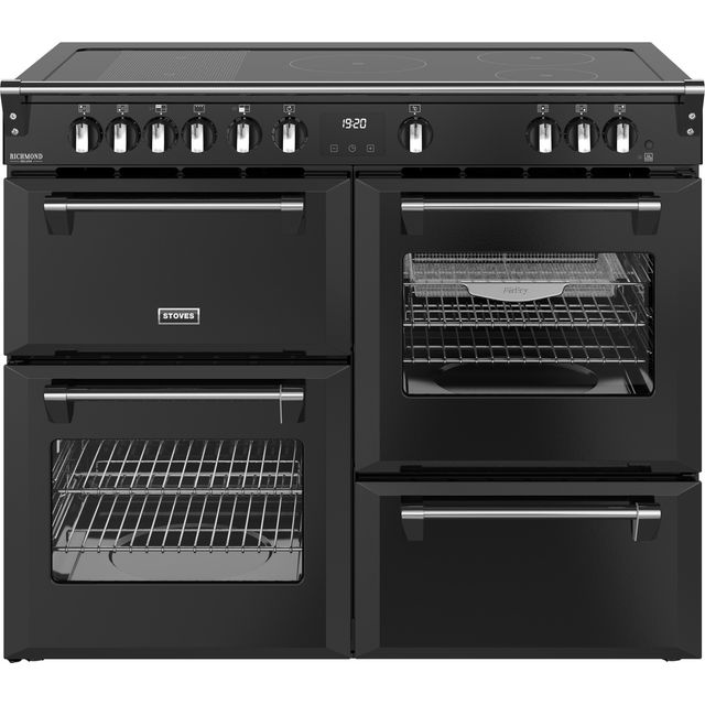 Stoves Richmond Deluxe 110Ei RTY 110cm Electric Range Cooker with Induction Hob – Black – A/A/A Rated