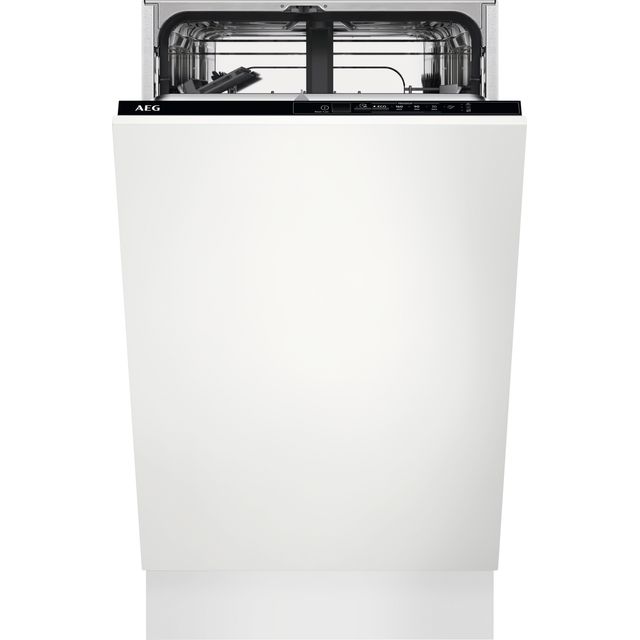 AEG 5000 AirDry FSX51407Z Fully Integrated Slimline Dishwasher - Black Control Panel with Fixed Door Fixing Kit - F Rated