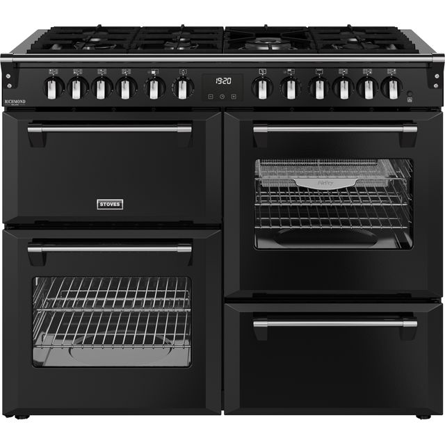 Stoves Richmond Deluxe 110cm Dual Fuel Range Cooker – Black – A/A/A Rated