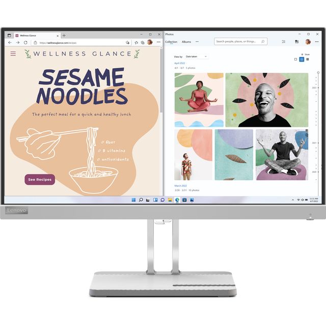Lenovo L22e-40 22 inch PC Monitor | FHD, 1080p, 75Hz, IPS, 4ms, HDMI and VGA & 8K HDMI Cable 2.1, Available in HDMI Cables 0.5M/1M/2M/3M/5M Lengths for Selection