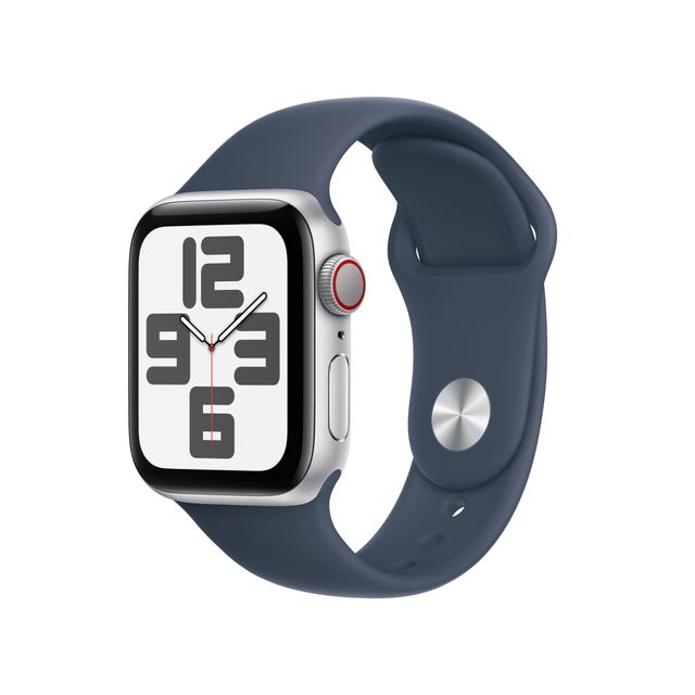 Apple Watch SE, 40mm, Aluminium Case, GPS + Cellular [2023] - Storm Blue Sport Band - S/M