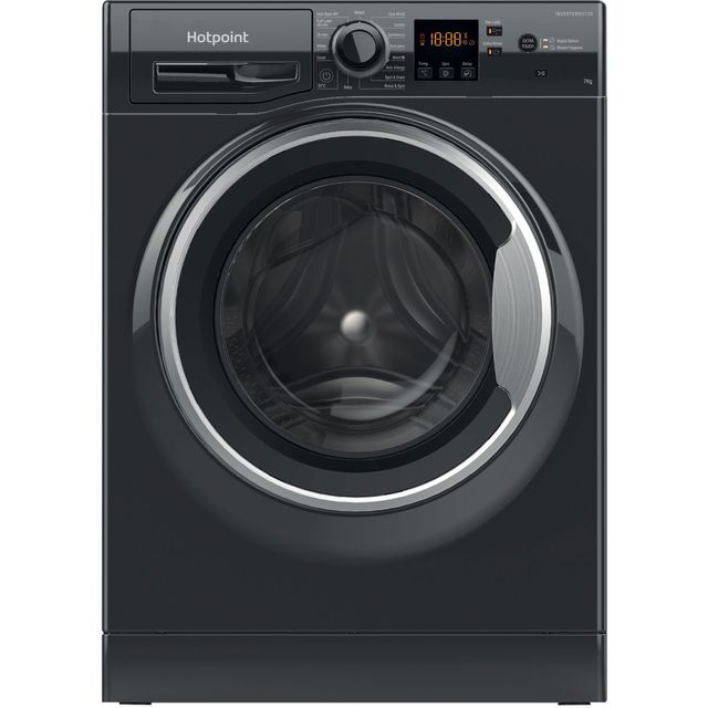 Hotpoint Anti-Stain NSWM 7469 BS UK 7kg Washing Machine with 1400 rpm – Black – A Rated