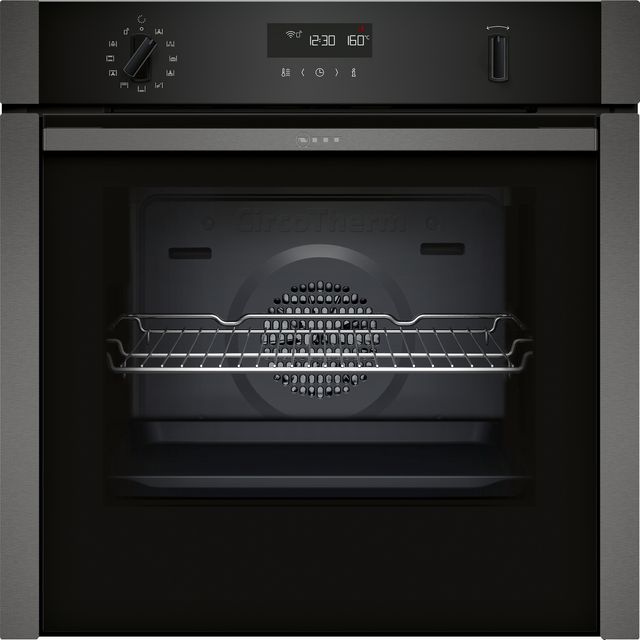 NEFF N50 Slide&Hide B6ACH7HG0B Wifi Connected Built In Electric Single Oven and Pyrolytic Cleaning - Graphite - A Rated