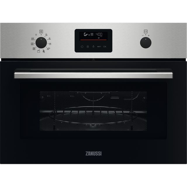 Zanussi Series 40 MicroMax Oven ZVENW6X3 46cm tall, 60cm wide, Built In Microwave - Stainless Steel