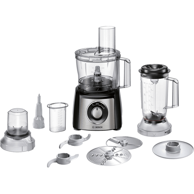 Bosch Compact MCM3501MGB 2.3 Litre Food Processor With 11 Accessories - Stainless Steel