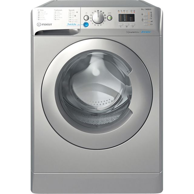 Indesit BWA81485XSUKN 8Kg Washing Machine - Silver - BWA81485XSUKN_SI - 1