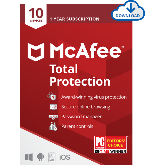 McAfee Total Protection Digital Download for 10 Devices Review