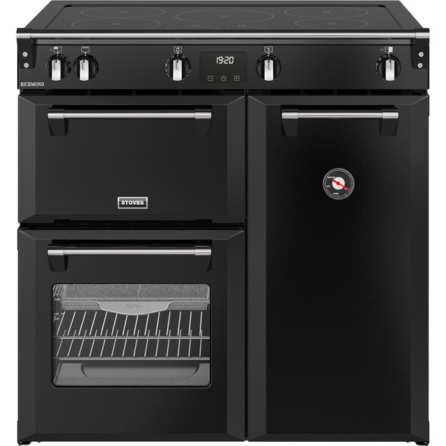 Stoves Richmond 90Ei TCH 90cm Electric Range Cooker with Induction Hob – Black – A/A/A Rated