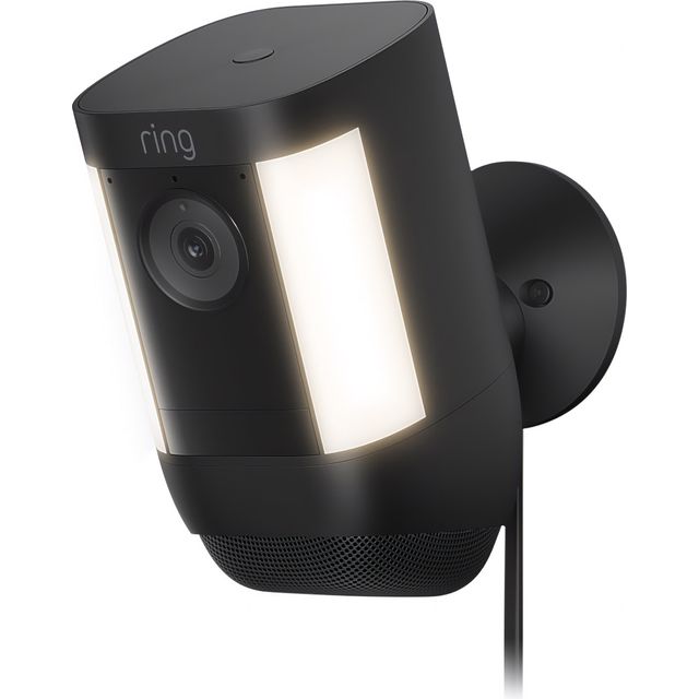 Ring Plug-In Spotlight Cam Pro Full HD 1080p Smart Home Security Camera - Black