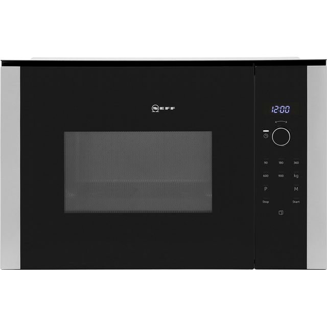 NEFF N50 HLAWD53N0B 38cm tall, 59cm wide, Built In Compact Microwave - Black / Stainless Steel