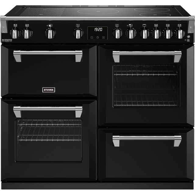 Stoves Richmond Deluxe ST DX RICH D1000Ei RTY BK 100cm Electric Range Cooker with Induction Hob - Black - A Rated