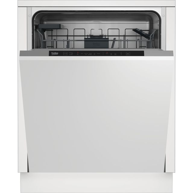 Beko DIN16430 Fully Integrated Standard Dishwasher – Silver / Black Control Panel with Fixed Door Fixing Kit – D Rated