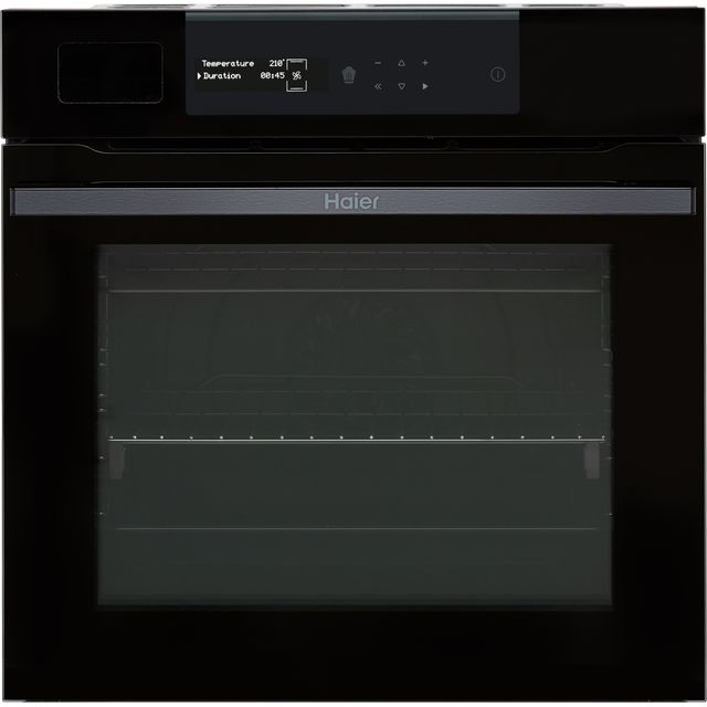 Haier I-Message Steam Series 2 HWO60SM2S9BH Wifi Connected Built In Electric Single Oven with Pyrolytic Cleaning - Black - A+ Rated