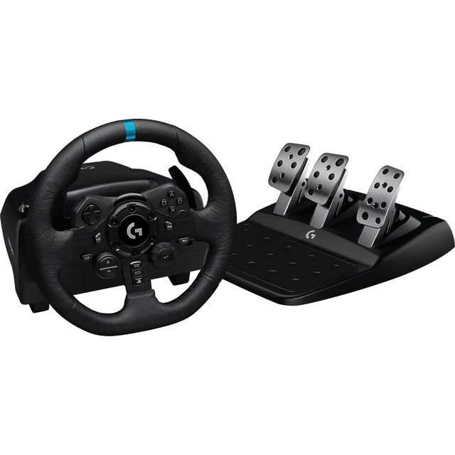 Logitech G923 Racing Wheel and Pedals - Black & 15 LIGHTSPEED TKL Tenkeyless Wireless Mechanical Gaming Keyboard with low profile GL-Clicky key switches, LIGHTSYNC RGB, Ultra thin design, Black