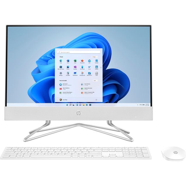 HP 21.5" All In One - Intel Pentium Silver, 128 GB SSD 2023 - White