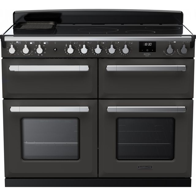 Rangemaster Estel Deluxe ESDLB110EIPSLT/CM1 110cm Electric Range Cooker with Induction Hob – Slate / Chrome – A Rated