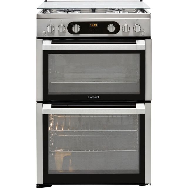 Hotpoint HDM67G0C2CX/UK Freestanding Gas Cooker - Silver - A+/A+ Rated