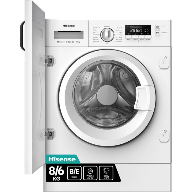 Hisense 3 Series WD3M841BWI Integrated 8Kg / 6Kg Washer Dryer with 1400 rpm - White - E Rated