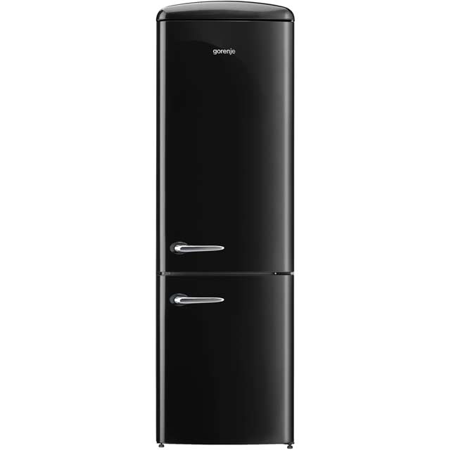 Gorenje Retro Collection ONRK193BK 70/30 Frost Free Fridge Freezer - Black - A+++ Rated - ONRK193BK_BK - 1