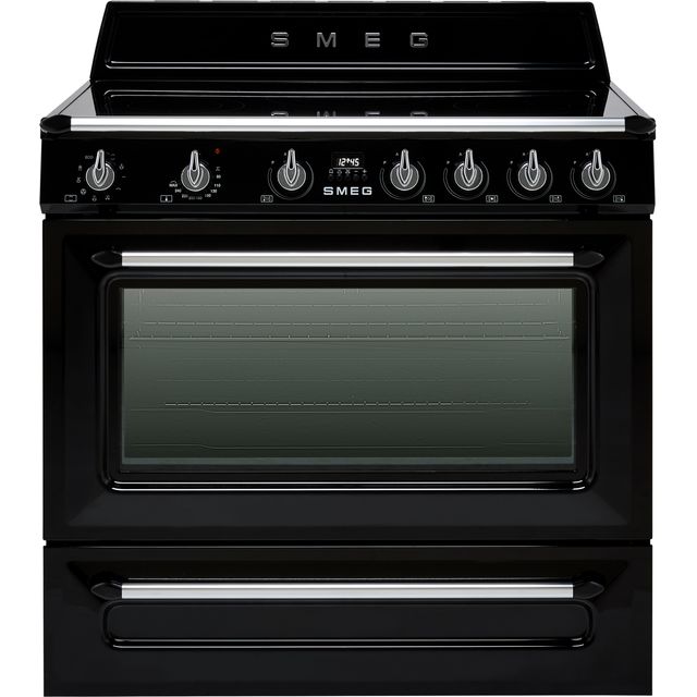Smeg Victoria TR90IBL2 90cm Electric Range Cooker with Induction Hob - Black - A Rated