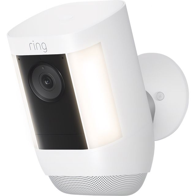 Ring Battery Powered Spotlight Cam Pro Full HD 1080p Smart Home Security Camera - White