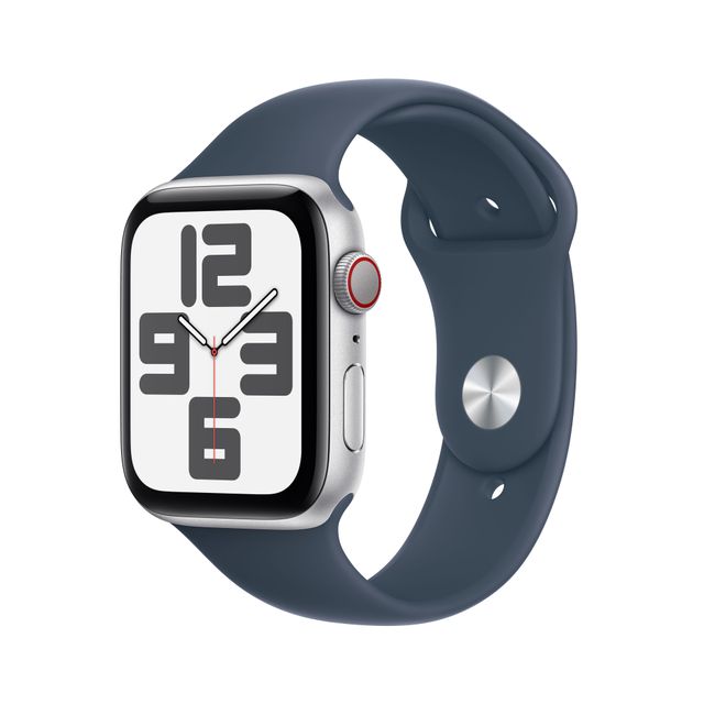 Apple Watch SE, 44mm, Aluminium Case, GPS + Cellular [2023] - Storm Blue Sport Band - S/M