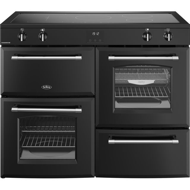 Belling Farmhouse 110Ei 110cm Electric Range Cooker with Induction Hob – Black – A/A Rated