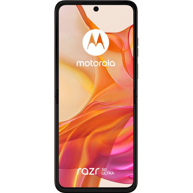 Motorola Moto Razr50 Ultra 512GB Flip Smart Phone in Peach Fuzz