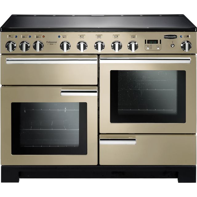 Rangemaster Professional Deluxe PDL110EICR/C 110cm Electric Range Cooker with Induction Hob – Cream / Chrome – A/A Rated