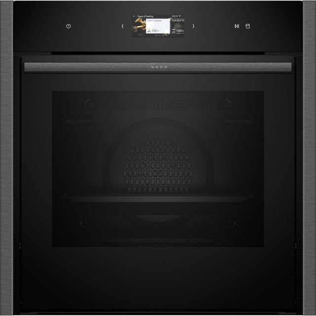 NEFF N90 Slide&Hide B64VS71G0B Wifi Connected Built In Electric Single Oven with Pyrolytic Cleaning - Graphite - A+ Rated
