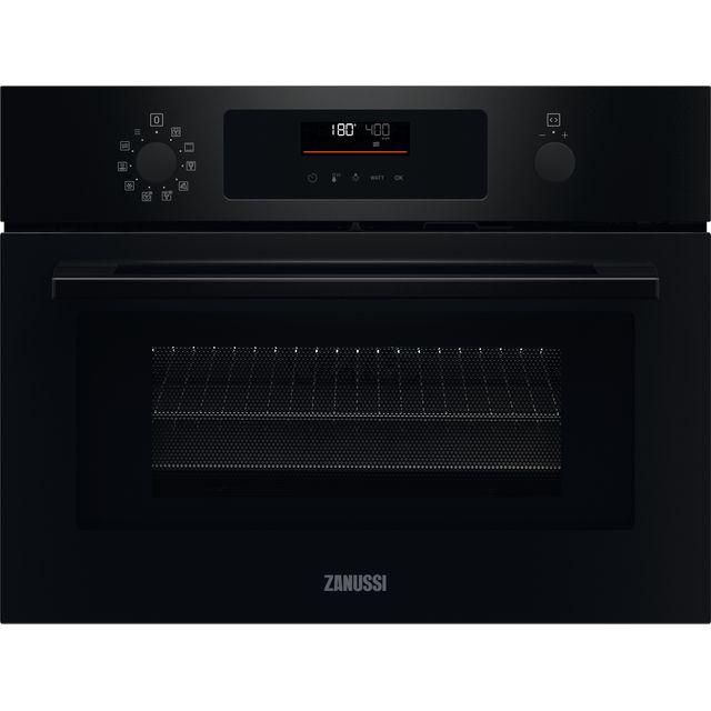 Zanussi ZVENM6KN Built In Compact Electric Single Oven with Microwave Function - Black