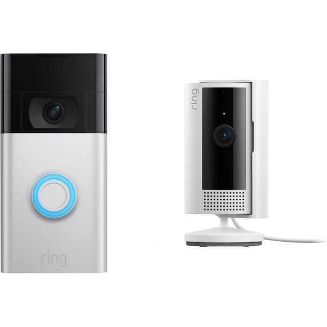 Ring Video Doorbell (Gen 2) + Indoor Cam (Gen 2) Smart Doorbell - Satin Nickel